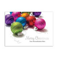 Colored Ornaments Greeting Card - Silver Lined White Envelope